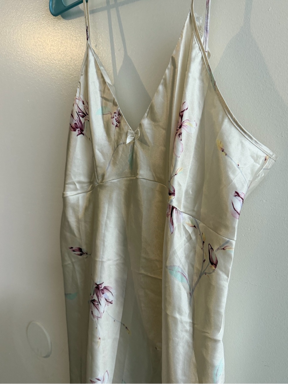 Vintage Silky Cream Floral Slip Dress - Picture 2 of 7